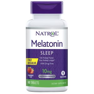 Tabletas de disolución rápida de melatonina extrafuerte Natrol, 10 mg, 60 unidades