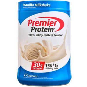 Premier Protein 100% proteína de suero en polvo, batido de vainilla, 30 g de proteína, 633g, 1,5 lb