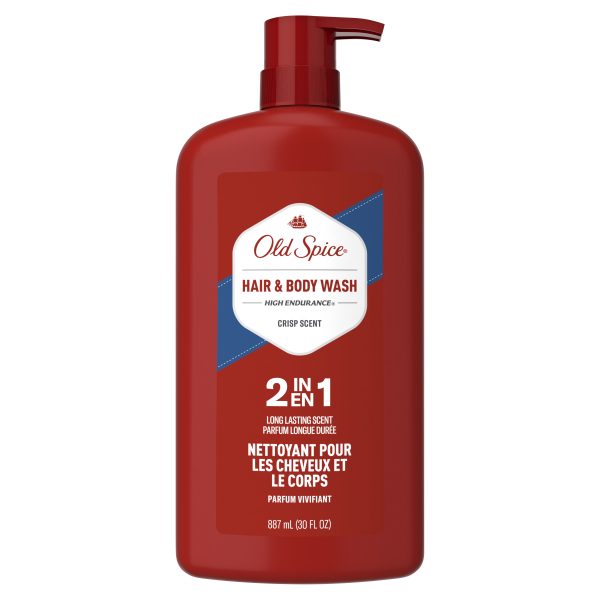 Jabón corporal y de cabello de alta resistencia para hombres Old Spice, aroma fresco, 887 ml