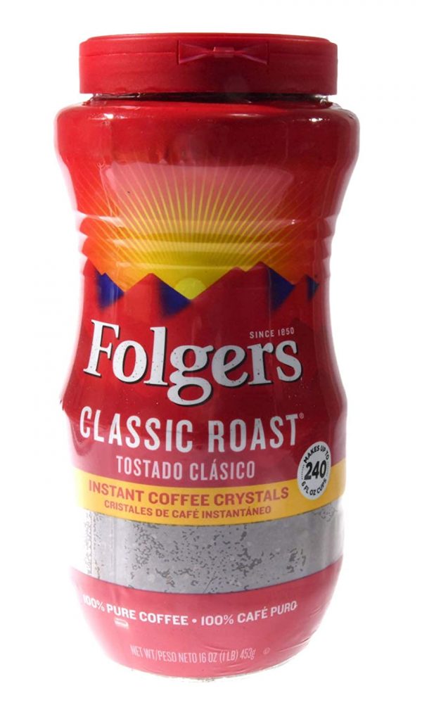 Cristales de café instantáneo tostado clásico Folgers - 453g